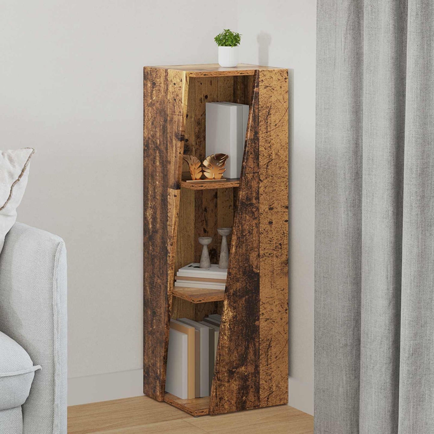 vidaXL Seitenregal Altholz 33 x 32 x 100,5 cm Holzwerkstoff