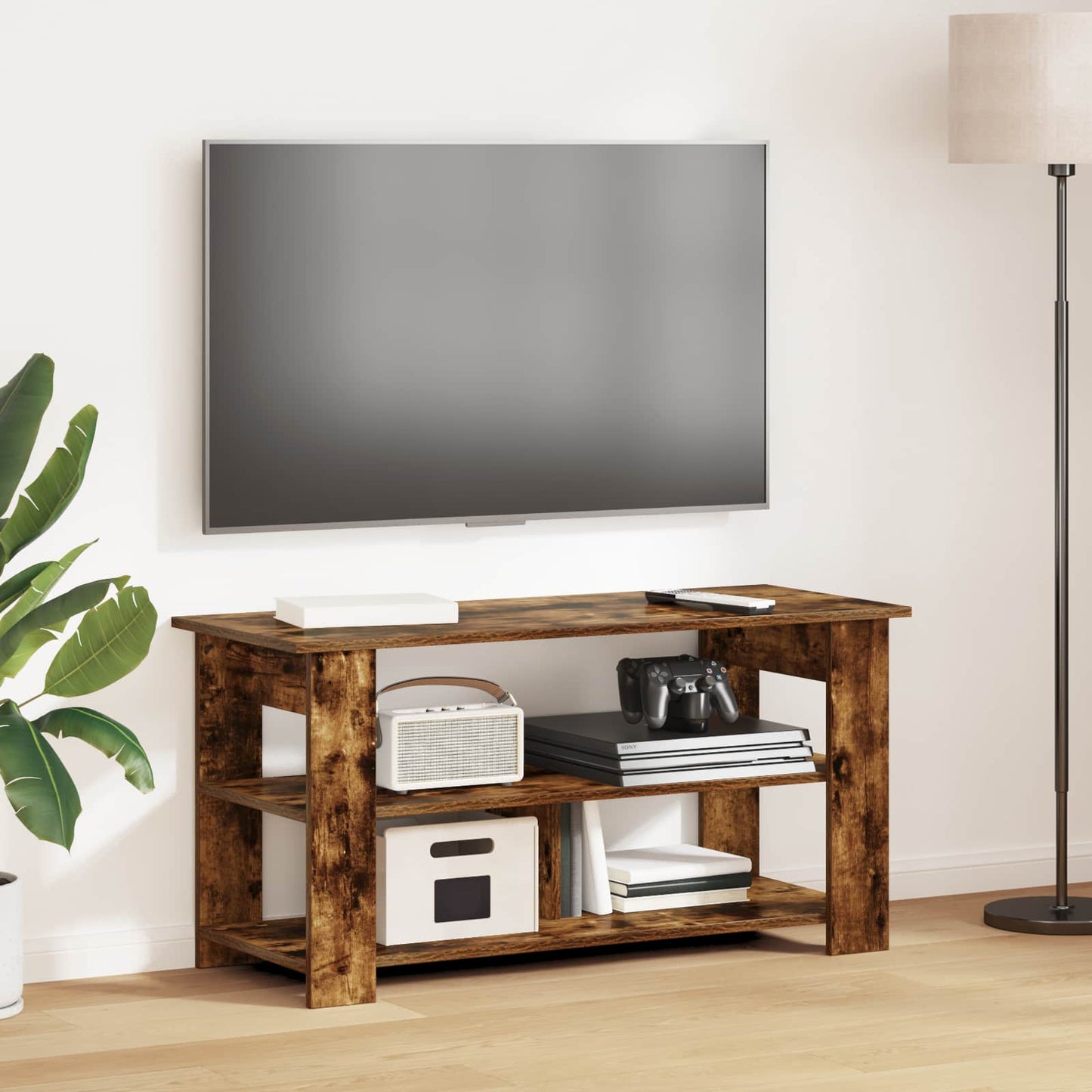 vidaXL TV-Ständer Geräucherte Eiche 100 x 40 x 50 cm
