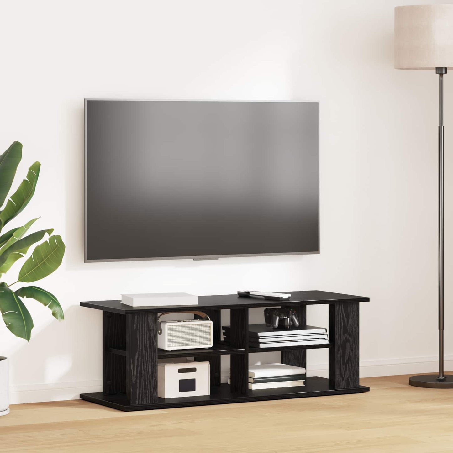 vidaXL TV-Ständer Schwarz Eichen-Optik 96 x 35 x 33,5 cm
