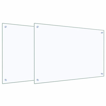 Küchenrückwand 2 pcs Transparent 90 x 60 cm Gehärtetes Glas