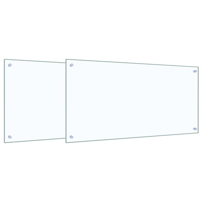 Küchenrückwand 2 pcs Transparent 100 x 50 cm Gehärtetes Glas