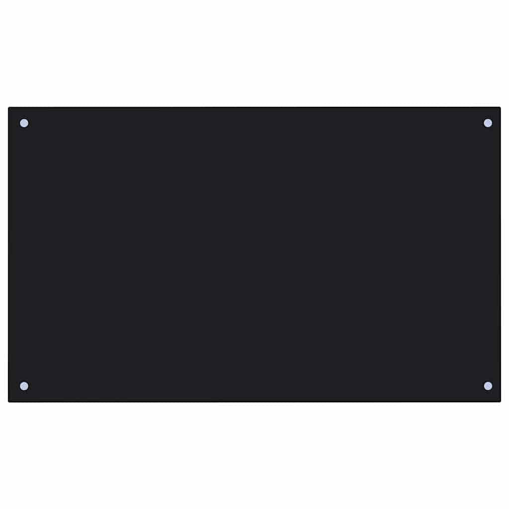 Küchenrückwand 2 pcs Schwarz 100 x 60 cm Gehärtetes Glas