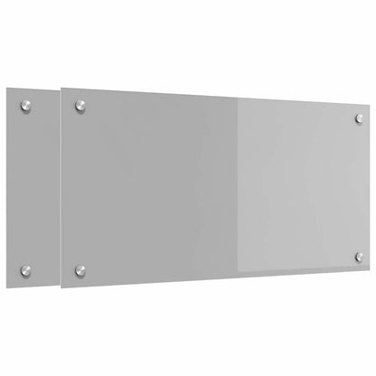 Küchenrückwand 2 pcs Hellgrau 80 x 40 cm Gehärtetes Glas
