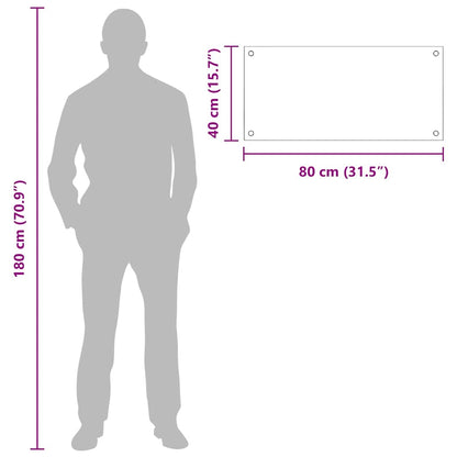 Küchenrückwand 2 pcs Hellgrau 80 x 40 cm Gehärtetes Glas