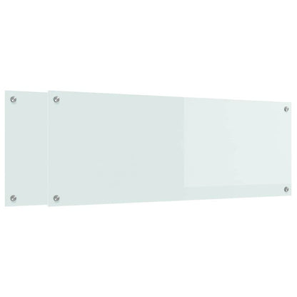 Küchenrückwand 2 pcs Weiß 110 x 40 cm Gehärtetes Glas