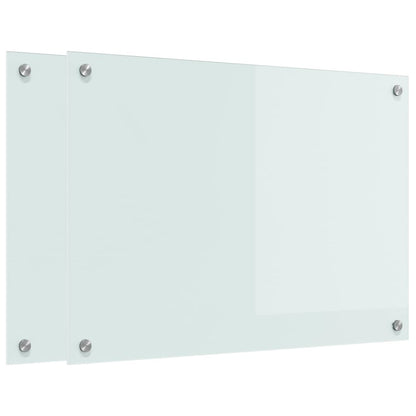 Küchenrückwand 2 pcs Weiß 70 x 50 cm Gehärtetes Glas