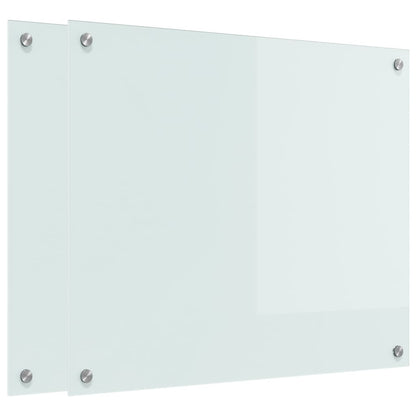 Küchenrückwand 2 pcs Weiß 70 x 60 cm Gehärtetes Glas