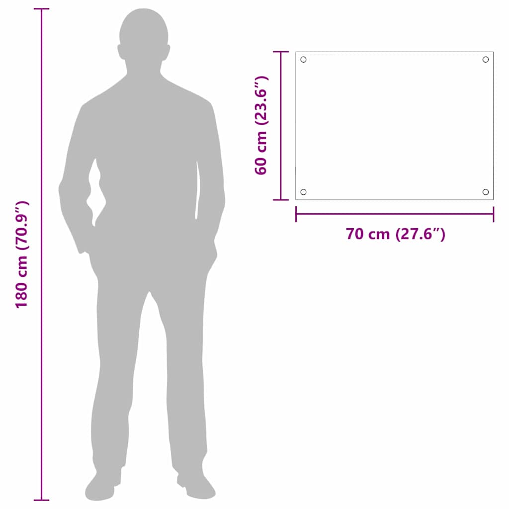 Küchenrückwand 2 pcs Weiß 70 x 60 cm Gehärtetes Glas