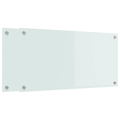 Küchenrückwand 2 pcs Weiß 80 x 40 cm Gehärtetes Glas