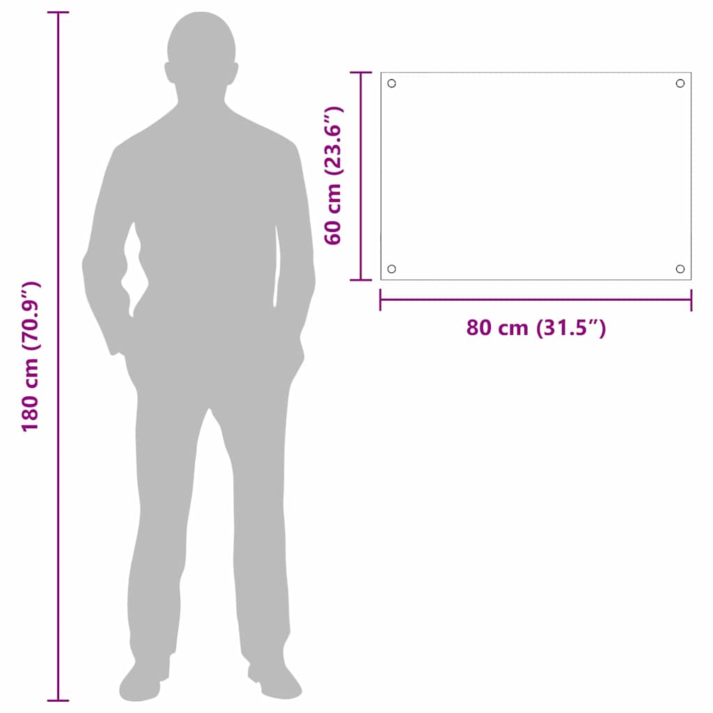 Küchenrückwand 2 pcs Weiß 80 x 60 cm Gehärtetes Glas