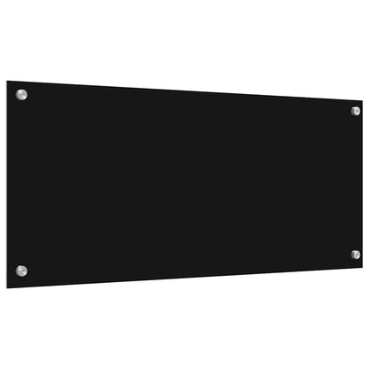 Küchenrückwand 2 pcs Schwarz 90 x 40 cm Gehärtetes Glas