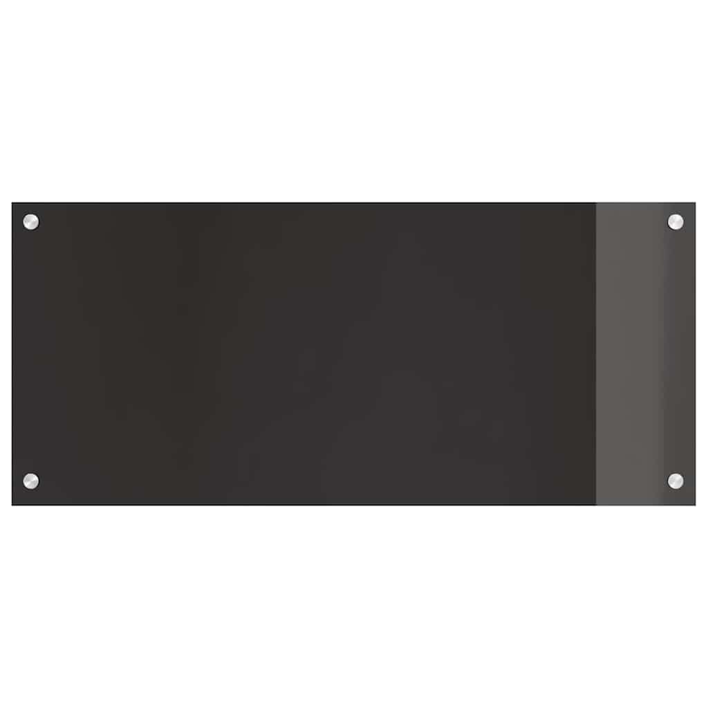 Küchenrückwand 2 pcs Schwarz 90 x 40 cm Gehärtetes Glas