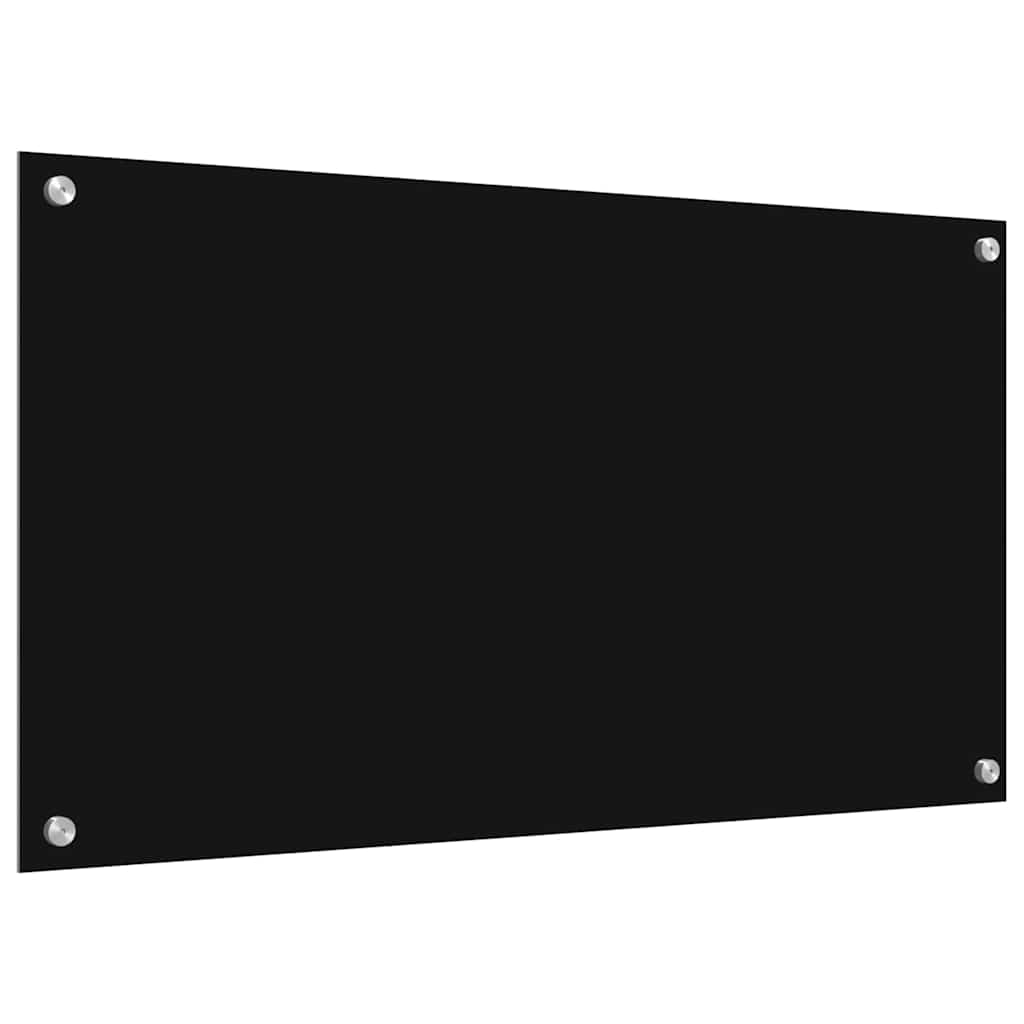 Küchenrückwand 2 pcs Schwarz 90 x 50 cm Gehärtetes Glas