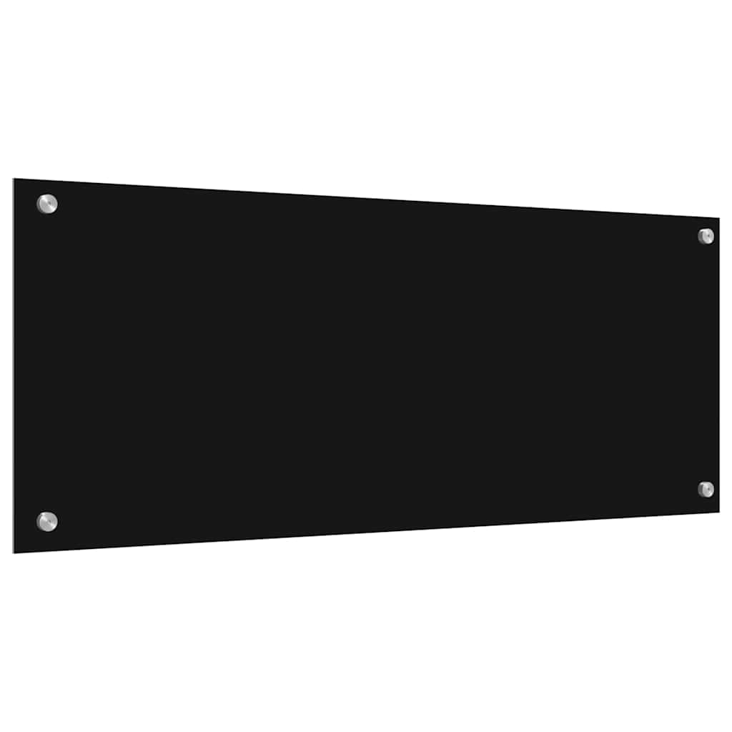 Küchenrückwand 2 pcs Schwarz 100 x 40 cm Gehärtetes Glas