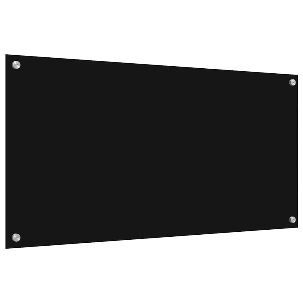 Küchenrückwand 2 pcs Schwarz 100 x 50 cm Gehärtetes Glas