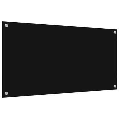 Küchenrückwand 2 pcs Schwarz 100 x 50 cm Gehärtetes Glas