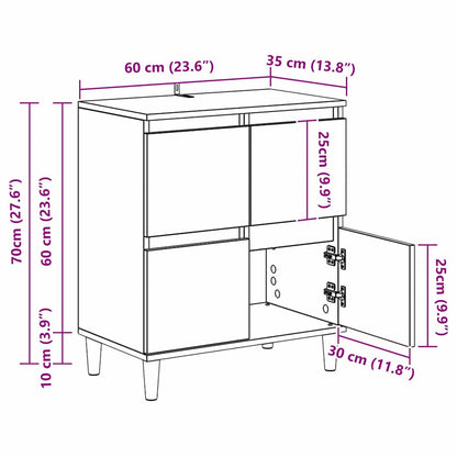 vidaXL Sideboards 3 pcs Altholz 60 x 35 x 70 cm Holzwerkstoff