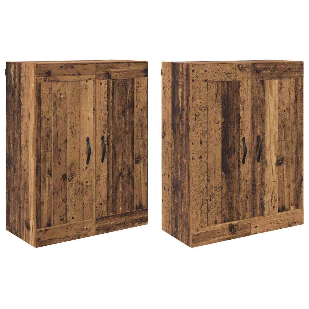 vidaXL Wandmontierter Schrank 2 pcs Altholz 69,5 x 34 x 90 cm