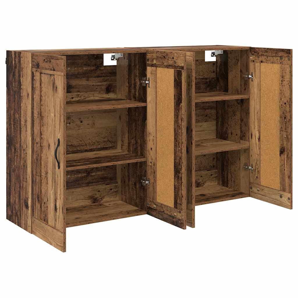 vidaXL Wandmontierter Schrank 2 pcs Altholz 69,5 x 34 x 90 cm
