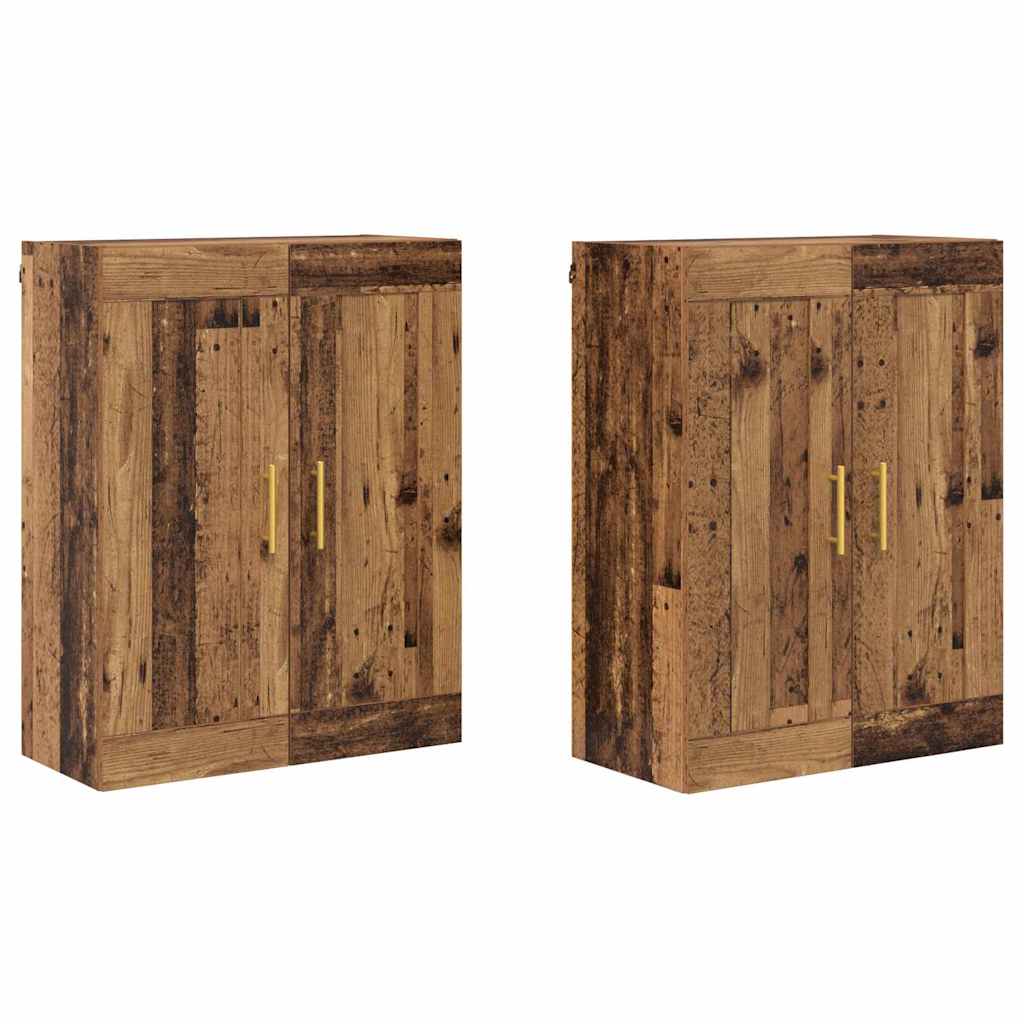 Wandmontierter Schrank 2 pcs Altholz 69,5 x 34 x 90 cm