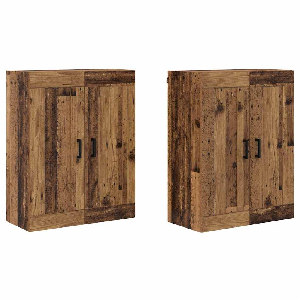vidaXL Wandmontierter Schrank 2 pcs Altholz 69,5 x 34 x 90 cm