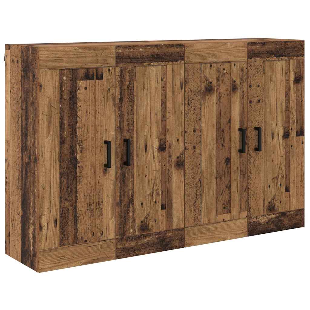 vidaXL Wandmontierter Schrank 2 pcs Altholz 69,5 x 34 x 90 cm
