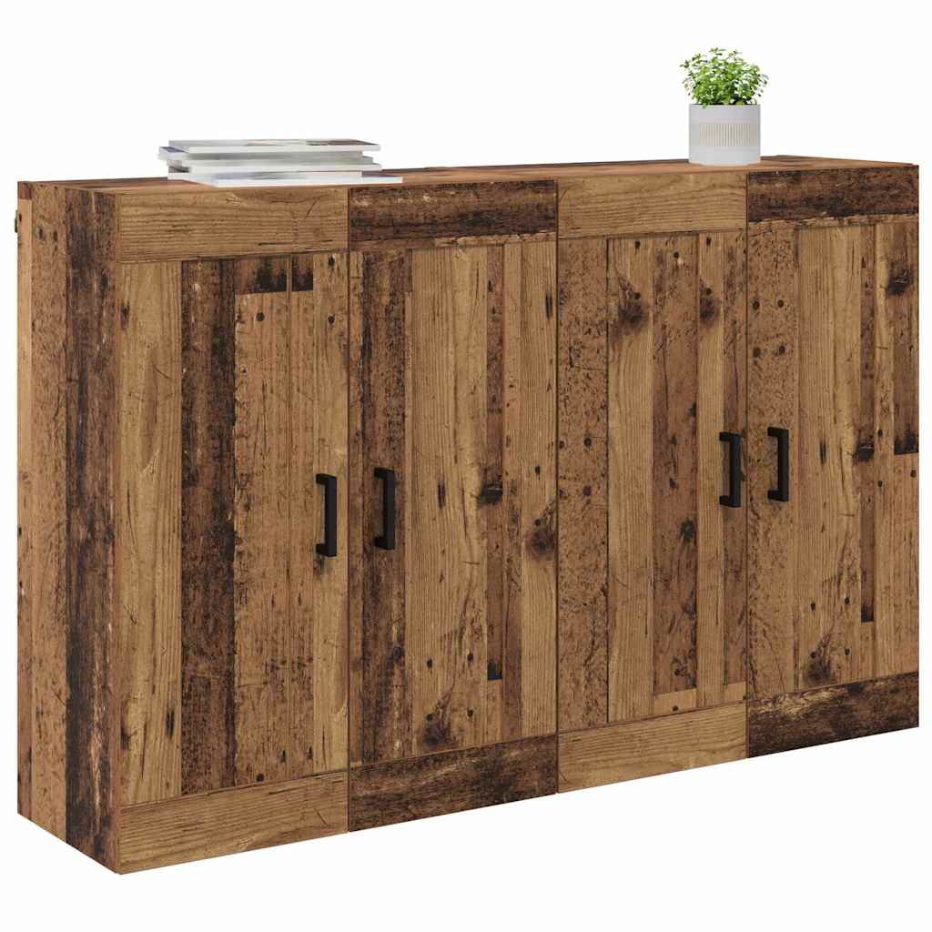 vidaXL Wandmontierter Schrank 2 pcs Altholz 69,5 x 34 x 90 cm
