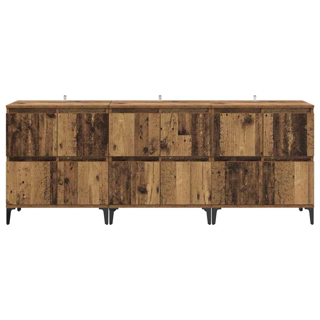 vidaXL Sideboards 3 pcs Altholz 60 x 35 x 70 cm Holzwerkstoff