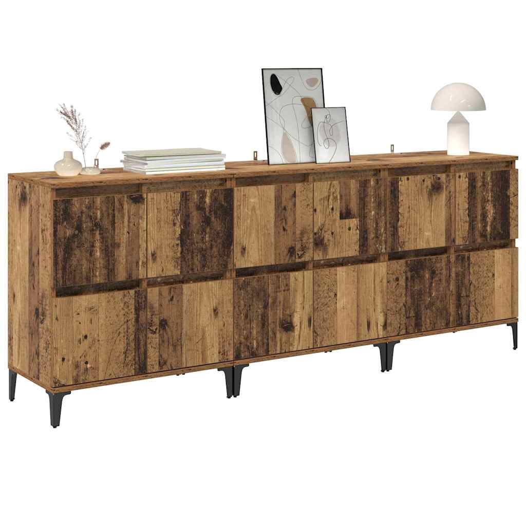 vidaXL Sideboards 3 pcs Altholz 60 x 35 x 70 cm Holzwerkstoff