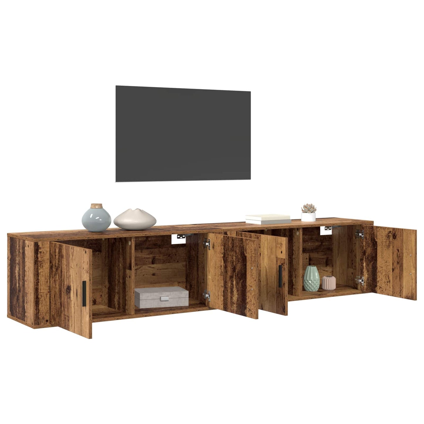 vidaXL Wand-TV-Schrank Set 2 pcs Altholz 100 x 34,5 x 40 cm