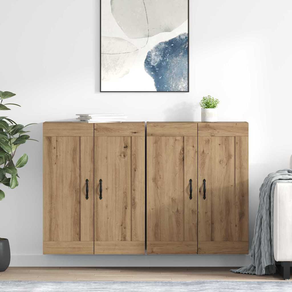 vidaXL Wandmontierter Schrank 2 pcs Artisan-Eiche 69,5 x 34 x 90 cm