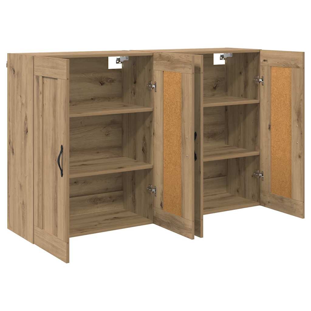 vidaXL Wandmontierter Schrank 2 pcs Artisan-Eiche 69,5 x 34 x 90 cm