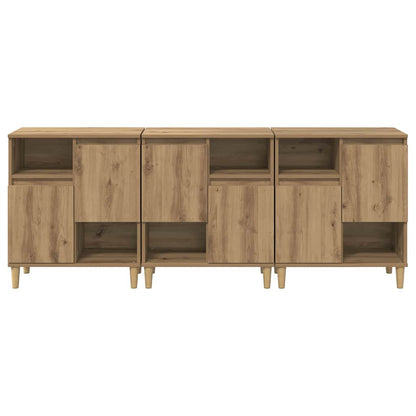 vidaXL Sideboards 3 pcs Artisan-Eiche 60 x 35 x 70 cm Holzwerkstoff