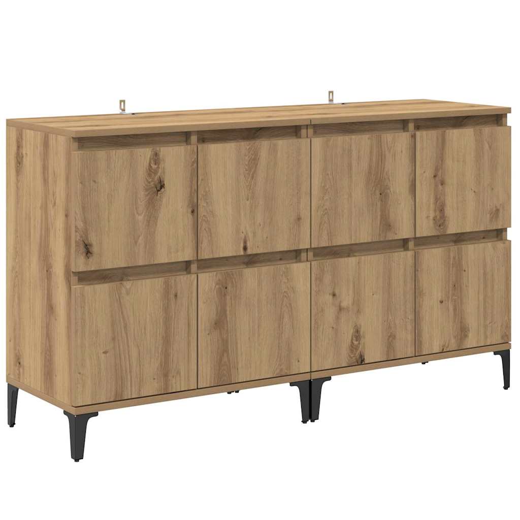 vidaXL Commodes 2 pcs Chêne Artisan 60 x 35 x 70 cm Bois d'ingénierie
