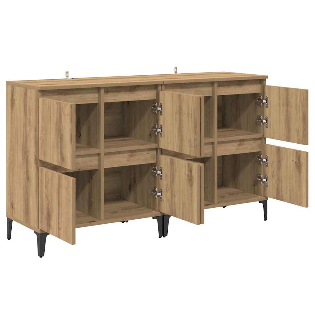 vidaXL Commodes 2 pcs Chêne Artisan 60 x 35 x 70 cm Bois d'ingénierie