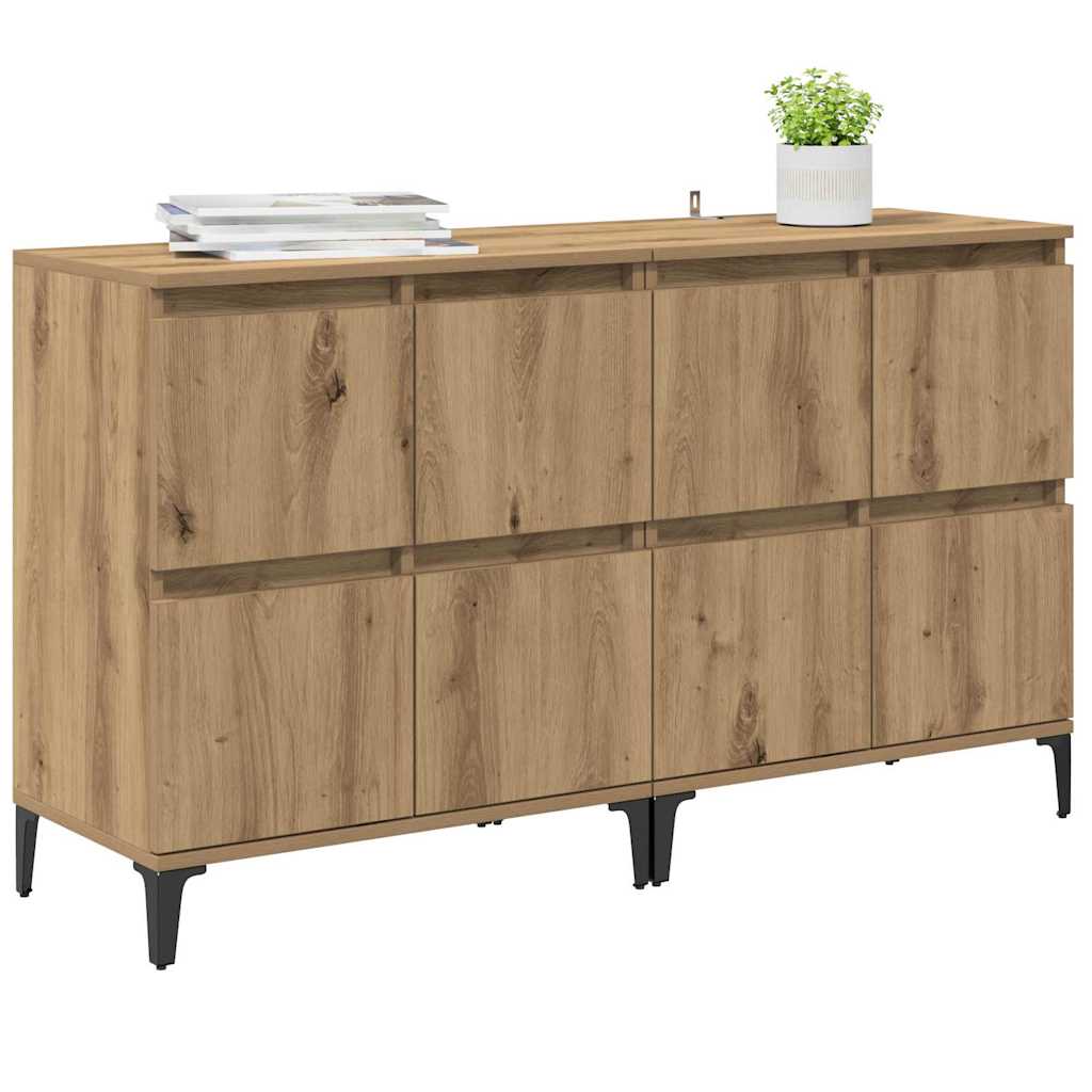 vidaXL Commodes 2 pcs Chêne Artisan 60 x 35 x 70 cm Bois d'ingénierie