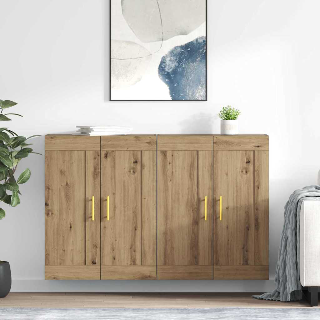 vidaXL Meuble mural 2 pcs Chêne artisan 69,5 x 34 x 90 cm