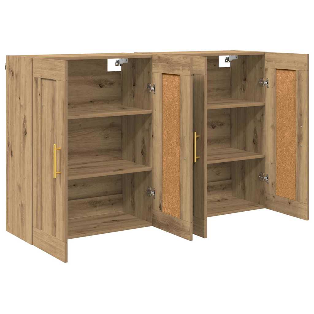 vidaXL Meuble mural 2 pcs Chêne artisan 69,5 x 34 x 90 cm