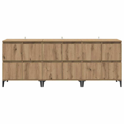vidaXL Bahuts 3 pcs Chêne artisan 60 x 35 x 70 cm Bois d'ingénierie