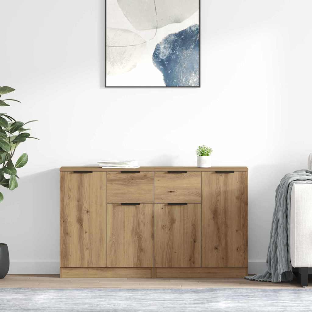 vidaXL Commodes 2 pcs Chêne artisan 60 x 30 x 70 cm Bois d'ingénierie