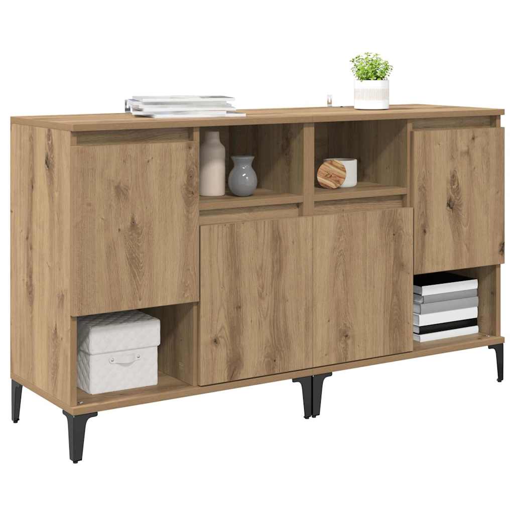 vidaXL Commodes 2 pcs Chêne Artisan 60 x 35 x 70 cm Bois d'ingénierie
