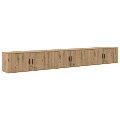 vidaXL Meuble TV mural - Ensemble de 3 pièces - Chêne artisan - 100 x 34,5 x 40 cm