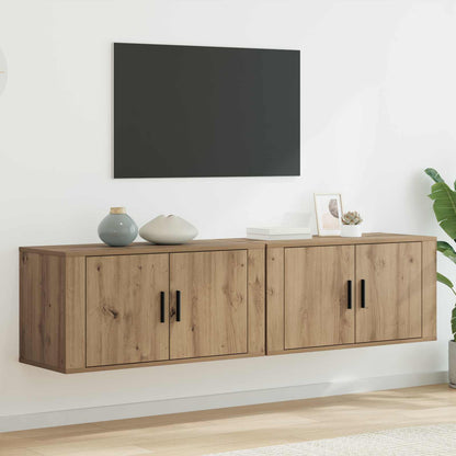vidaXL Ensemble meuble TV mural 2 pcs chêne artisan 80 x 34,5 x 40 cm