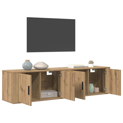 vidaXL Ensemble meuble TV mural 2 pcs chêne artisan 80 x 34,5 x 40 cm