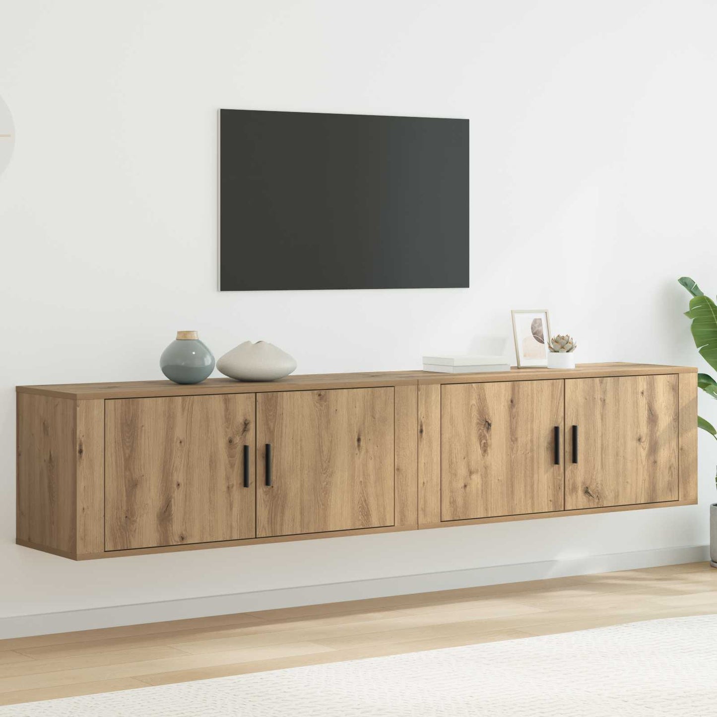 vidaXL Meuble TV mural 2 pcs Chêne artisan 100 x 34,5 x 40 cm