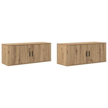 vidaXL Meuble TV mural 2 pcs Chêne artisan 100 x 34,5 x 40 cm