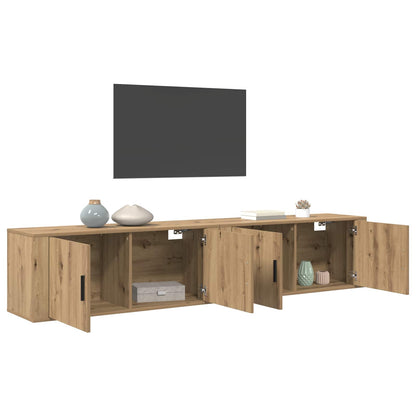 vidaXL Meuble TV mural 2 pcs Chêne artisan 100 x 34,5 x 40 cm