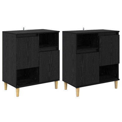 vidaXL Commodes 2 pcs Noir aspect chêne 60 x 35 x 70 cm