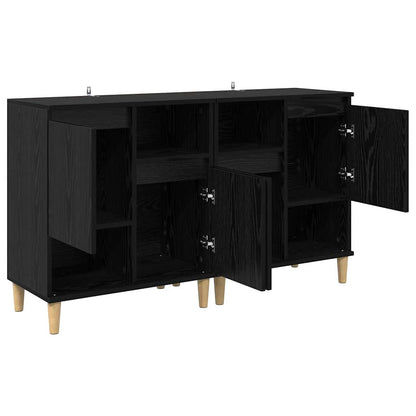 vidaXL Commodes 2 pcs Noir aspect chêne 60 x 35 x 70 cm