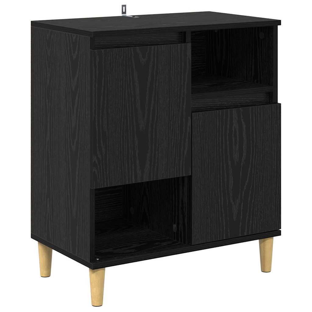 vidaXL Commodes 2 pcs Noir aspect chêne 60 x 35 x 70 cm